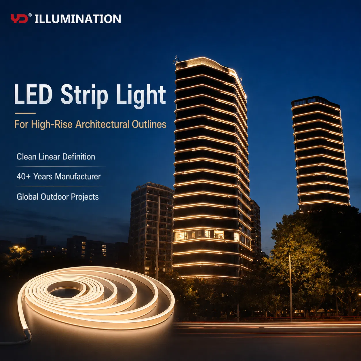 Iluminação LED para Exterior IP68: Brilho para Arquitetura Impressionante