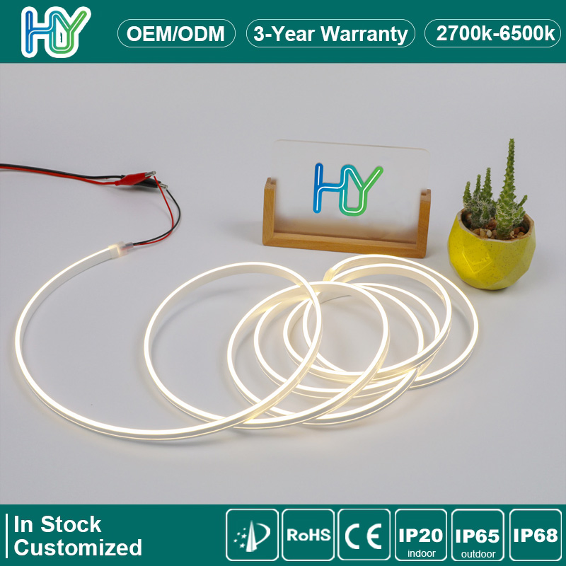 Iluminação LED Multicolorida Lado Curvo SMD2835 120LED/M Silicone LED Flexível para Exterior IP68 À Prova d'Água RGBW Tubo Neon Decorativo em Fita Flexível
