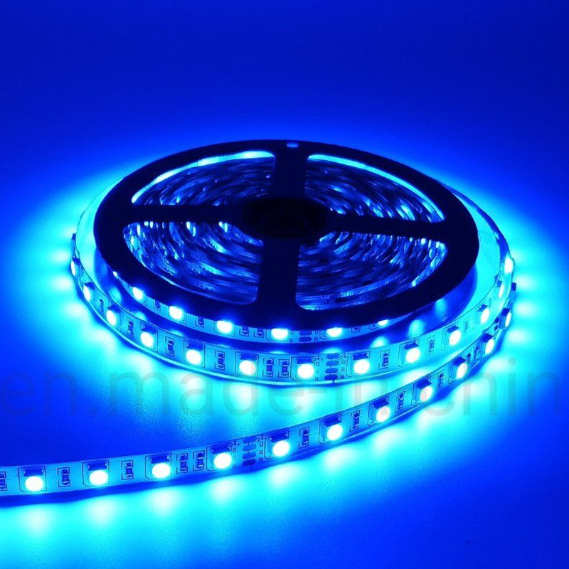 Fita LED RGB Azul à Prova d'Água 60LEDs/M Fita LED SMD Flexível com Controle Remoto por APP para Decoração de Quarto e Casa