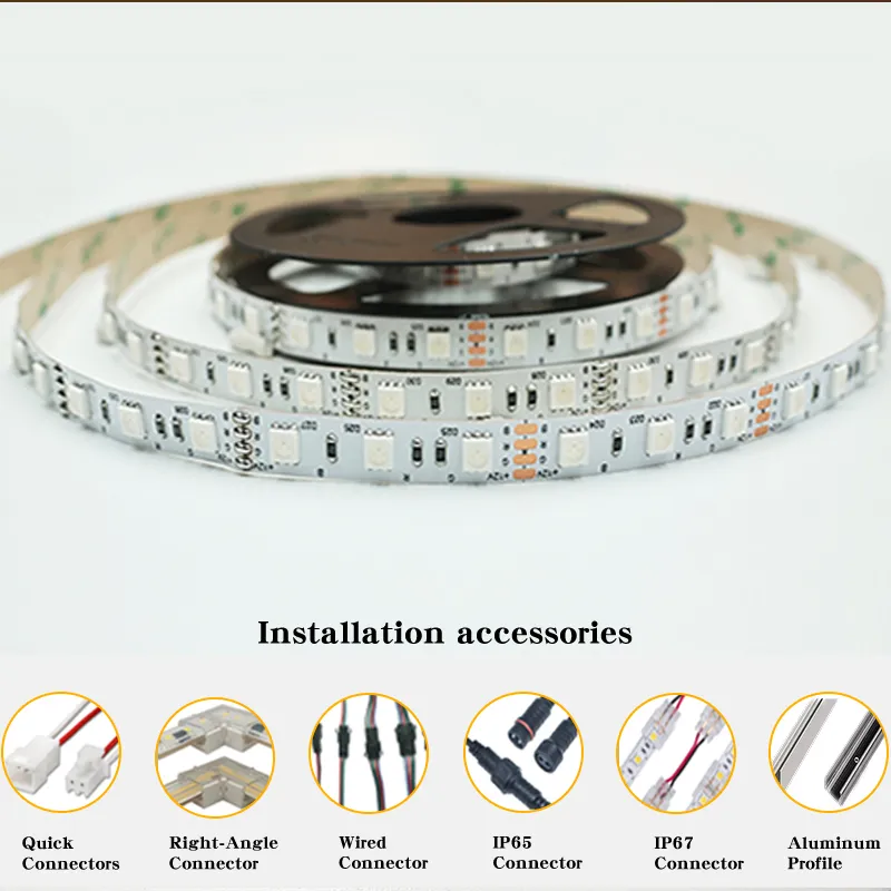 Fita de LED RGB flexível multi colorida dinâmica SMD 5050 60LEDs/m para KTV, bar, teto, parede