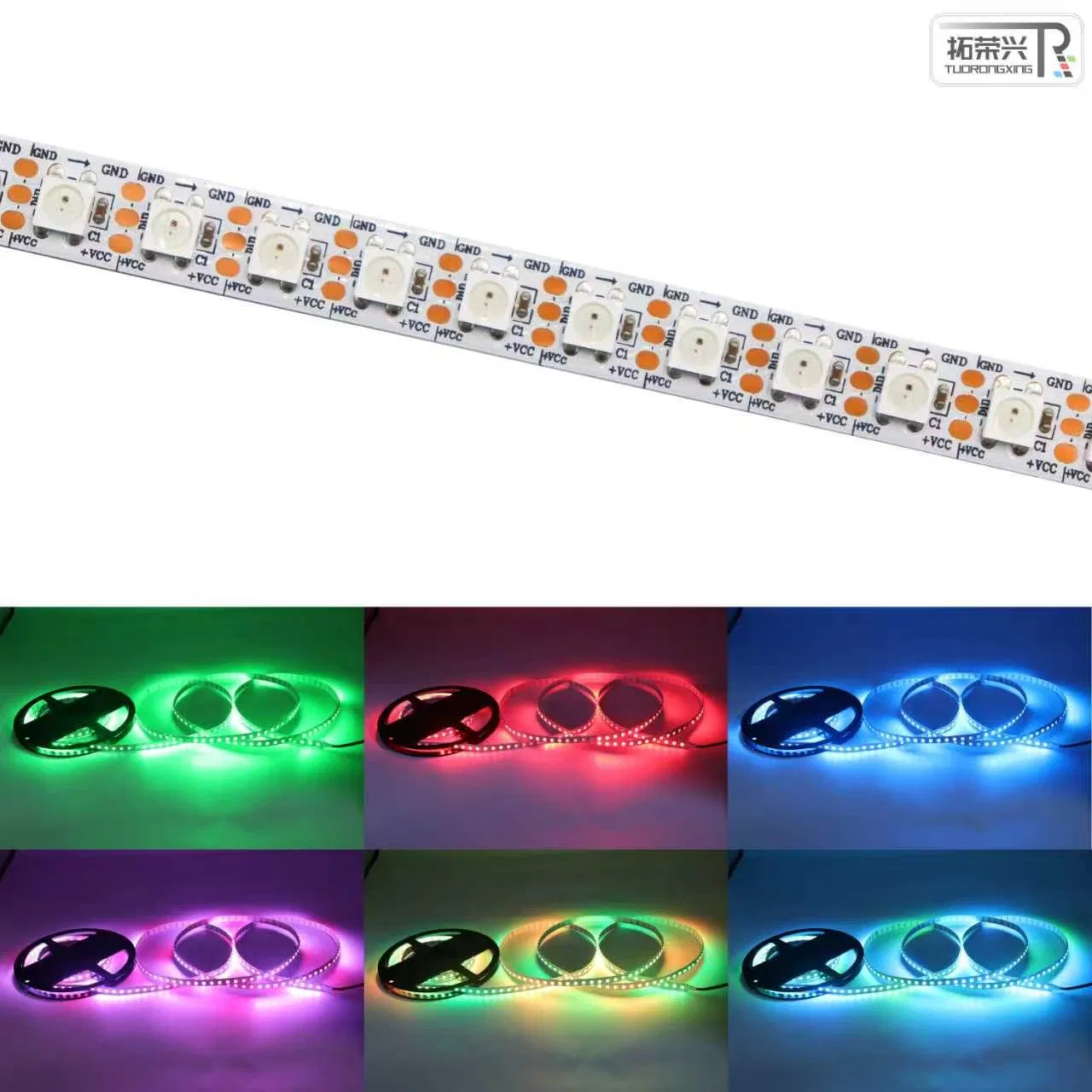 Sk6812 5050 RGB Endereçável 5V 96 LEDs/M Fita de Luz LED Flexível de Cores Sonhadoras Pixel