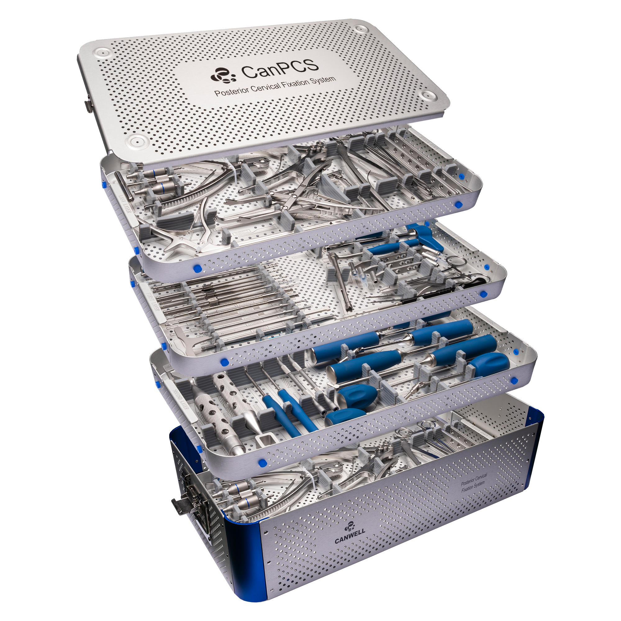 CANWELL Posterior Cervical Fixation System - Titanium Spine Instrument Set for ACDF Surgery