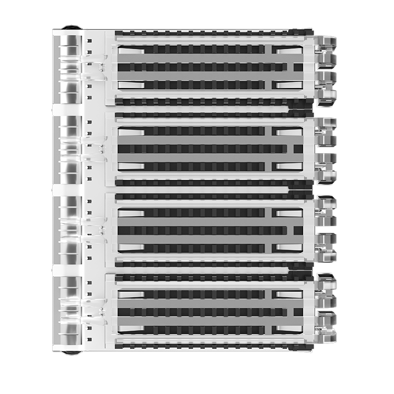 2-2170747-2 Light Pipe Press-Fit Through Hole EMI Shield Housing 1x4 SFP+ Cage With Heat Sink