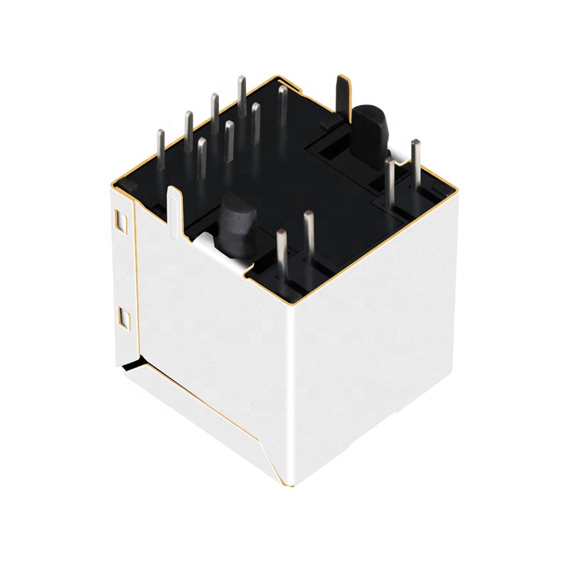 51F-1203GYD2NL Single Port 10/100 Base-T 8 Pin Vertical RJ45 Connector