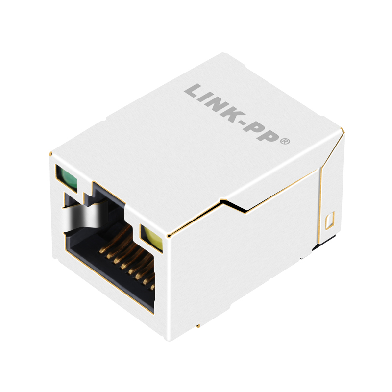 RJ45 SMT Female Connector Golden Contacts