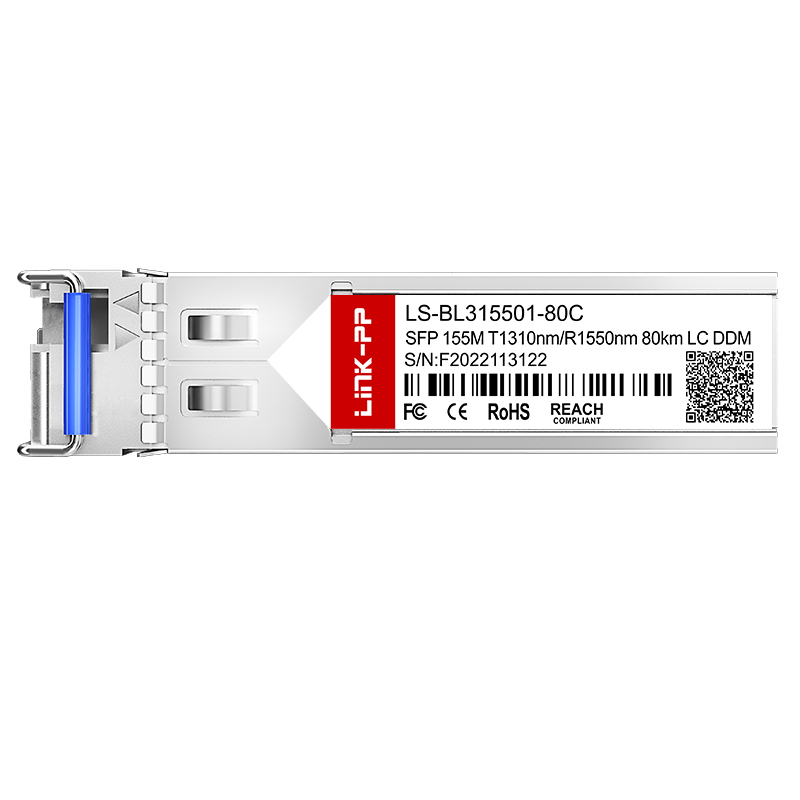 1310nm-TX/1550nm-RX Single Mode SFP 155M Bidi 80km LC Optical Transceiver Module