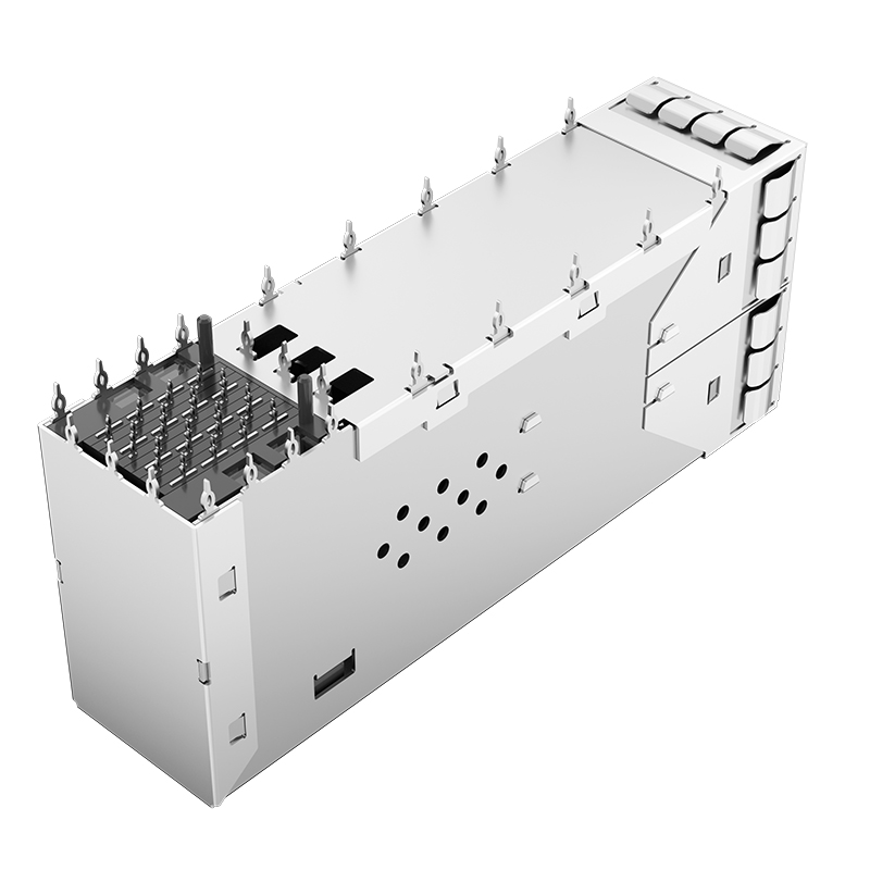 2198318-1 TE Replacement 2x1 Ports Through Hole Press-Fit 40P EMI Shielded ZSFP+ Cage With Connector