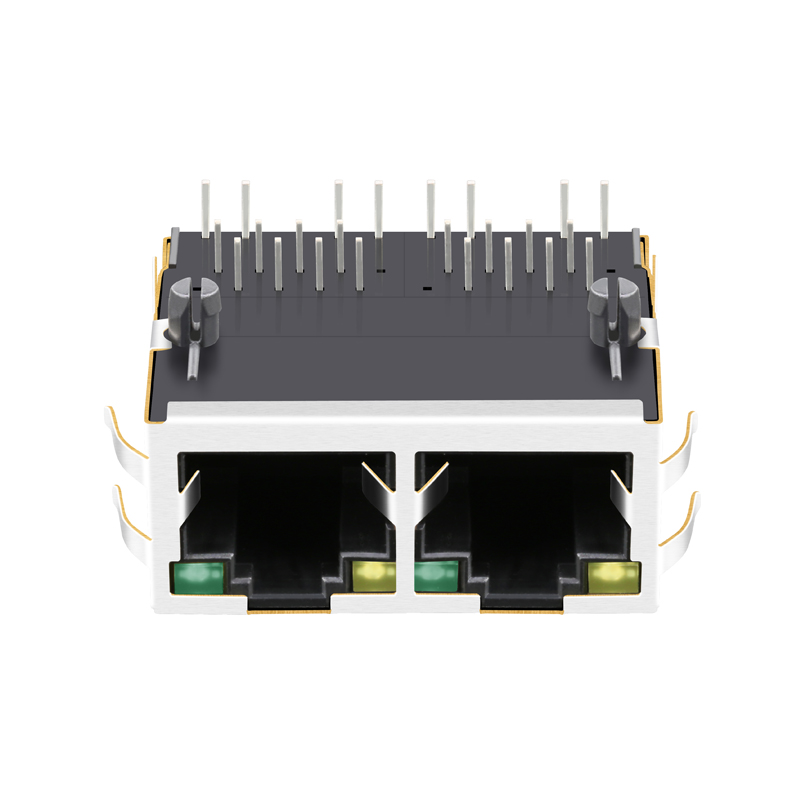 Standard 1x2 Port Ethernet RJ45 Modular Jack with Magnetics