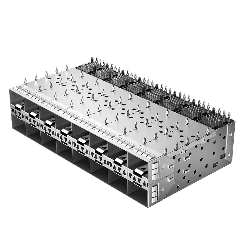 2169788-1 TE Replacement Through Hole 320P 2x8 Ports Press-Fit SFP+ Cage With Light Pipe