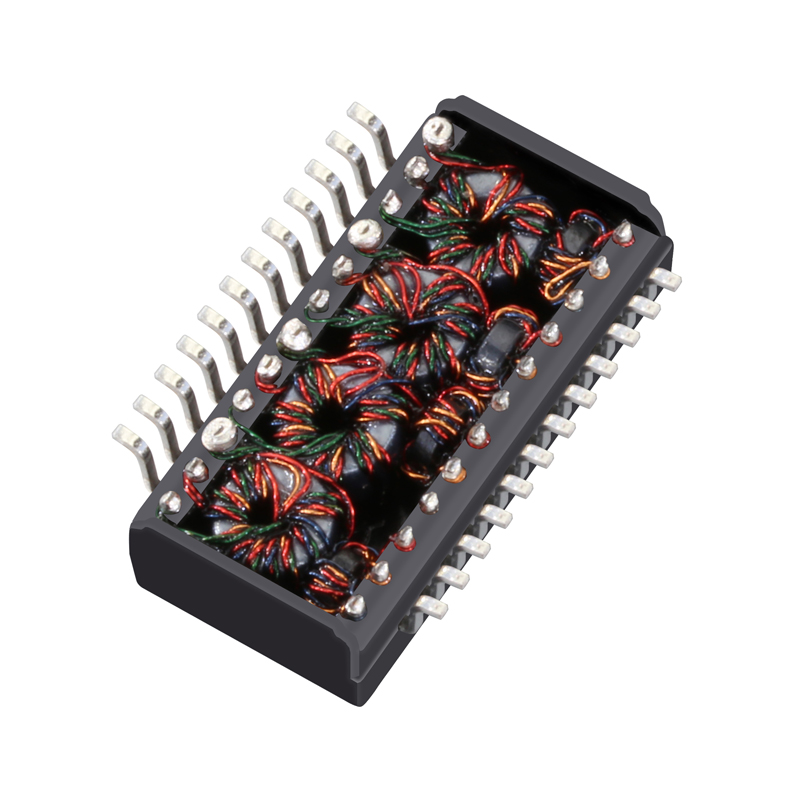 10G Base-T 24 Pin Single Port SMT PoE Lan Magnetic Transformer XF-GH-002