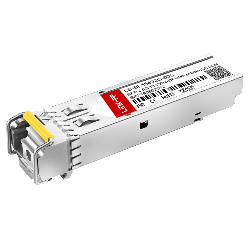 1550nm-TX/1490nm-RX Simplex LC SFP 2.5G Bidi 80km SMF Bidirectional Optical Transceiver Module