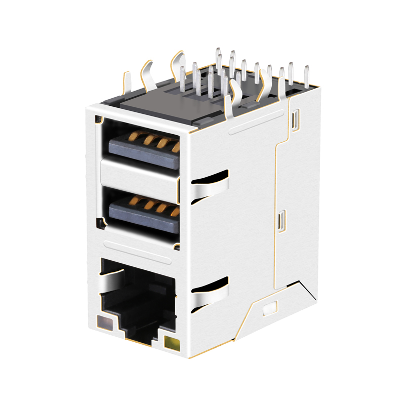 CAT6 Network Jack Stack Dual USB 3.0 RJ45 Combo Connector RJSE1Z0500-R RJSE1Z0500AR RJSE4AC0251A-R RJPE1UC0010-R