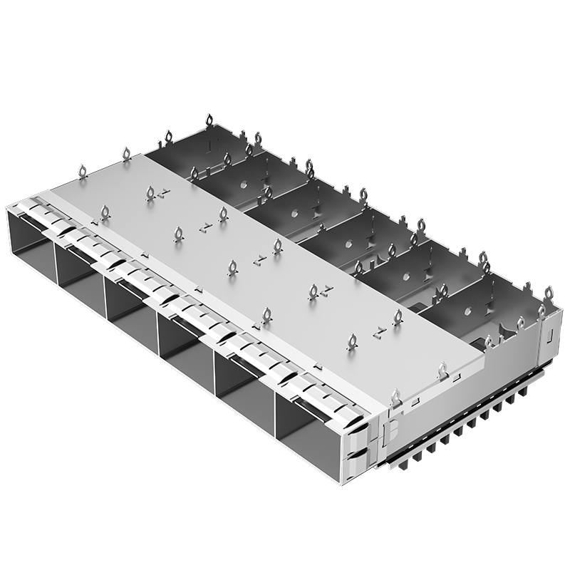 2198235-1 TE Replacement Through Hole 1x6 Ports EMI Shielded Press Fit SFP+ Cage With Heat Sink