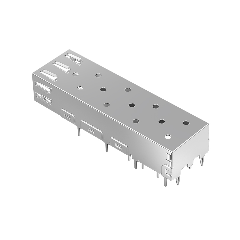 2227303-1 TE Replacement Single Port EMI Shielded THT Soldering SFP Cage Assembly