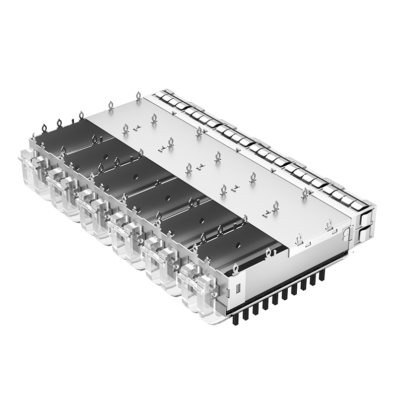 2198236-4 TE Replacement Through Hole 1x6 Ports Light Pipe Press-fit SFP+ Cage With Heatsink