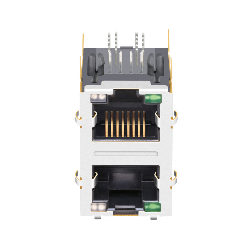 RM3-1Q6A9V1Q 0843-2B1T-33-F RU8612112DPG 2X1 Port Shielded RJ45 Connector with LEDs