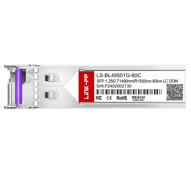 Simplex LC 1490nm/1550nm Bidirectional SMF Optical Transceiver Single Mode 1G BiDi SFP Module 80km