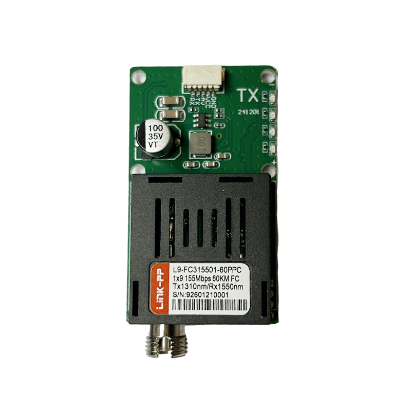 Single Mode 155M BiDi 1310nm-Tx/1550nm-Rx FC SMF 60km Air/Ground TTL 1x9 Optical Transceiver