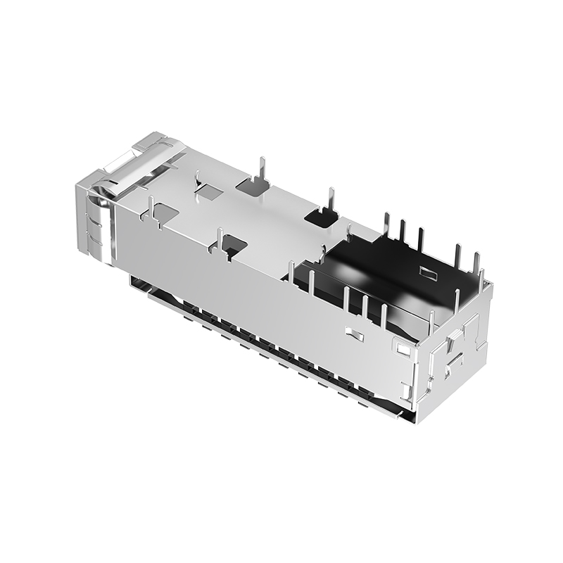 U77-E16D3-3001 Amphenol Compatible Through Hole THT Solder SFP+ Cage With Heatsink