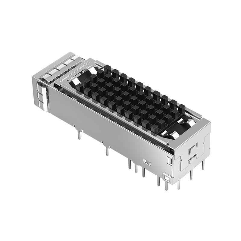 U77-E16D3-3001 Amphenol Compatible Through Hole THT Solder SFP+ Cage With Heatsink