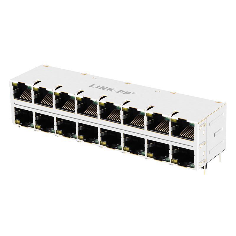 2 * 8 Port RJ 45 Jack , Shielded 16port RJ45 Connector J2042H3B J2045H3C J2039H3C 0853-2X8R-69