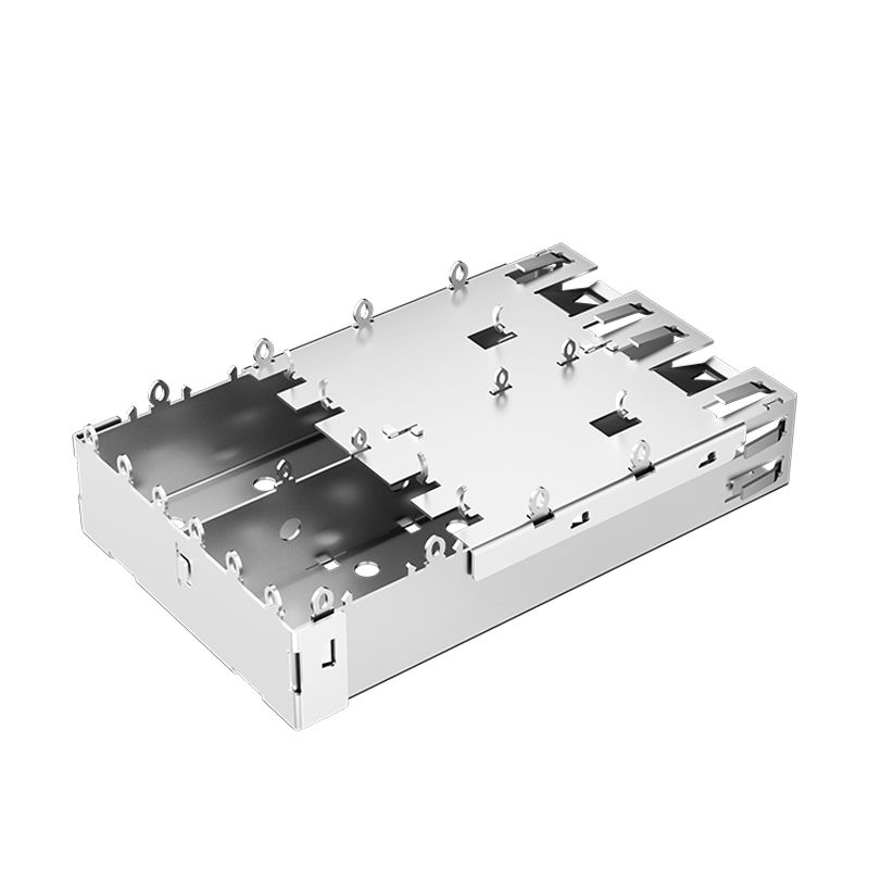 1888424-1 TE Compatible Through Hole EMI Shielded Housing 1x2 Ports Press-Fit SFP Cage Assembly