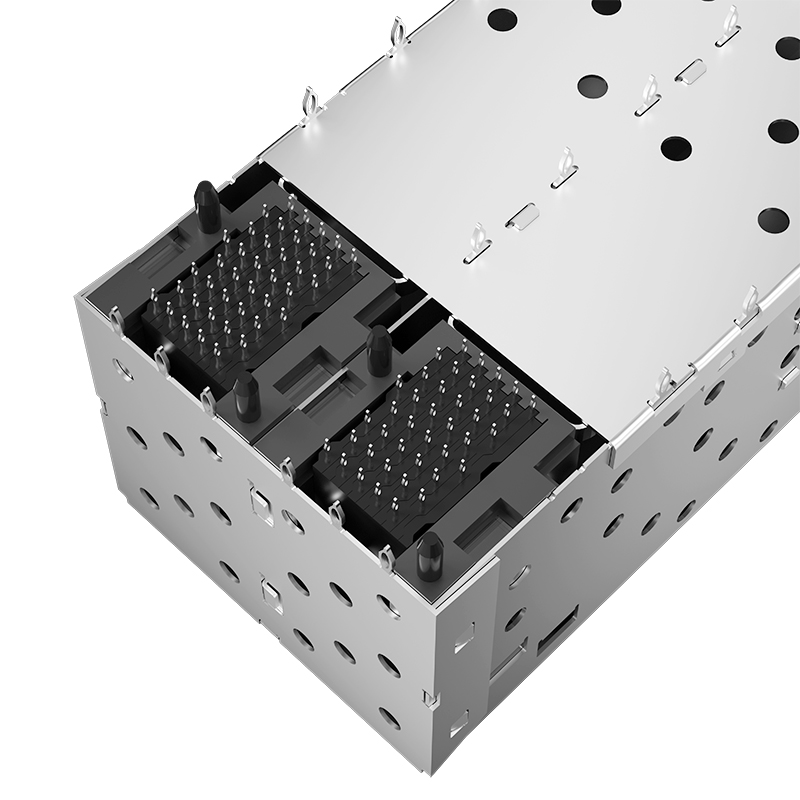 2007417-8 TE Replacement Through Hole 80P 2x2 Ports Press-Fit SFP+ Cage With Integrated Connector