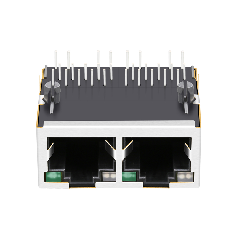 10/100 BASE-T Ethernet Interface RJ45 Female Connector Tab up 1X2 Harmonica Jack 5-6610197-1