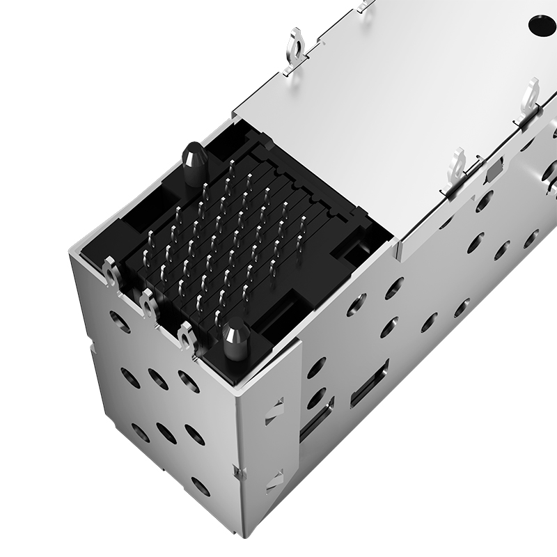 1-2007492-6 Through Hole EMI Shielded 2x1 SFP Receptacle Cage For SFP+ Module