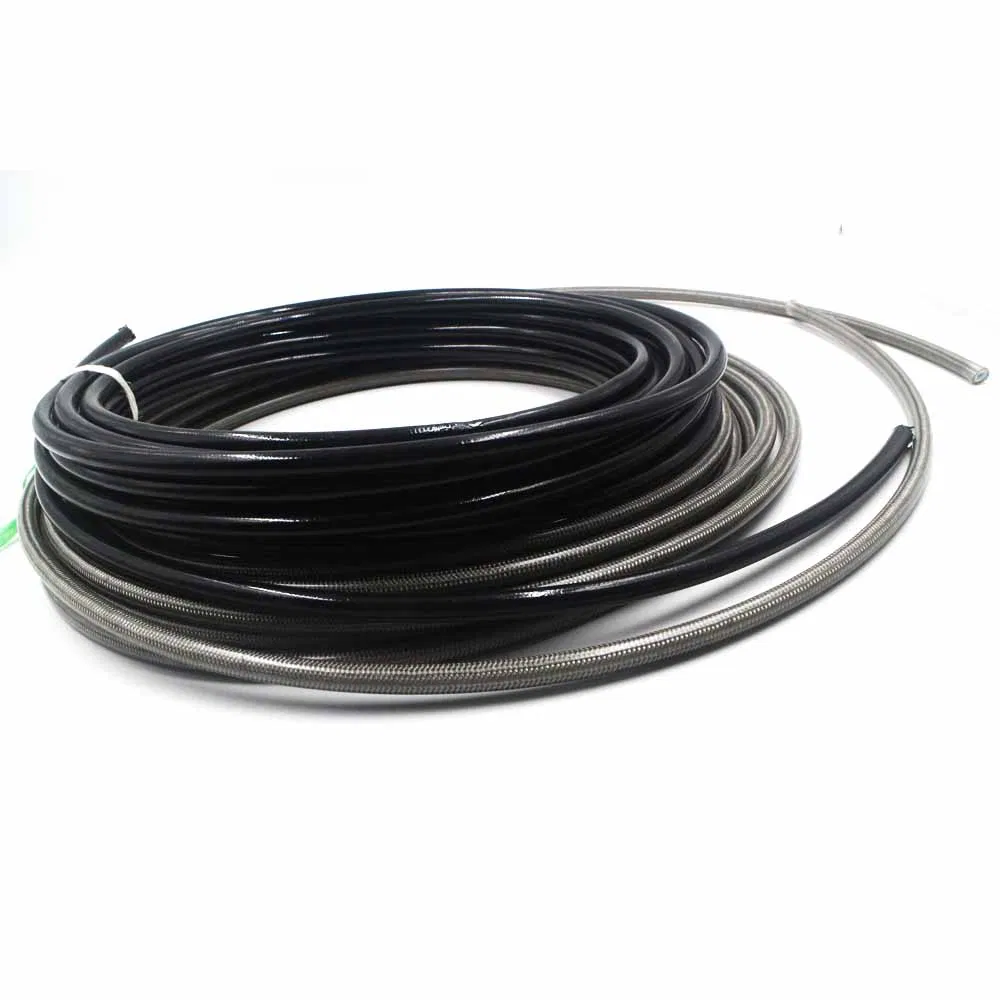 Motorcycle #3 -3an PTFE Fuel Brake Hose Pipe Black Blue Yellow Red Clear Color Coated An3 Stainless Steel Ss Braided Brake Lines