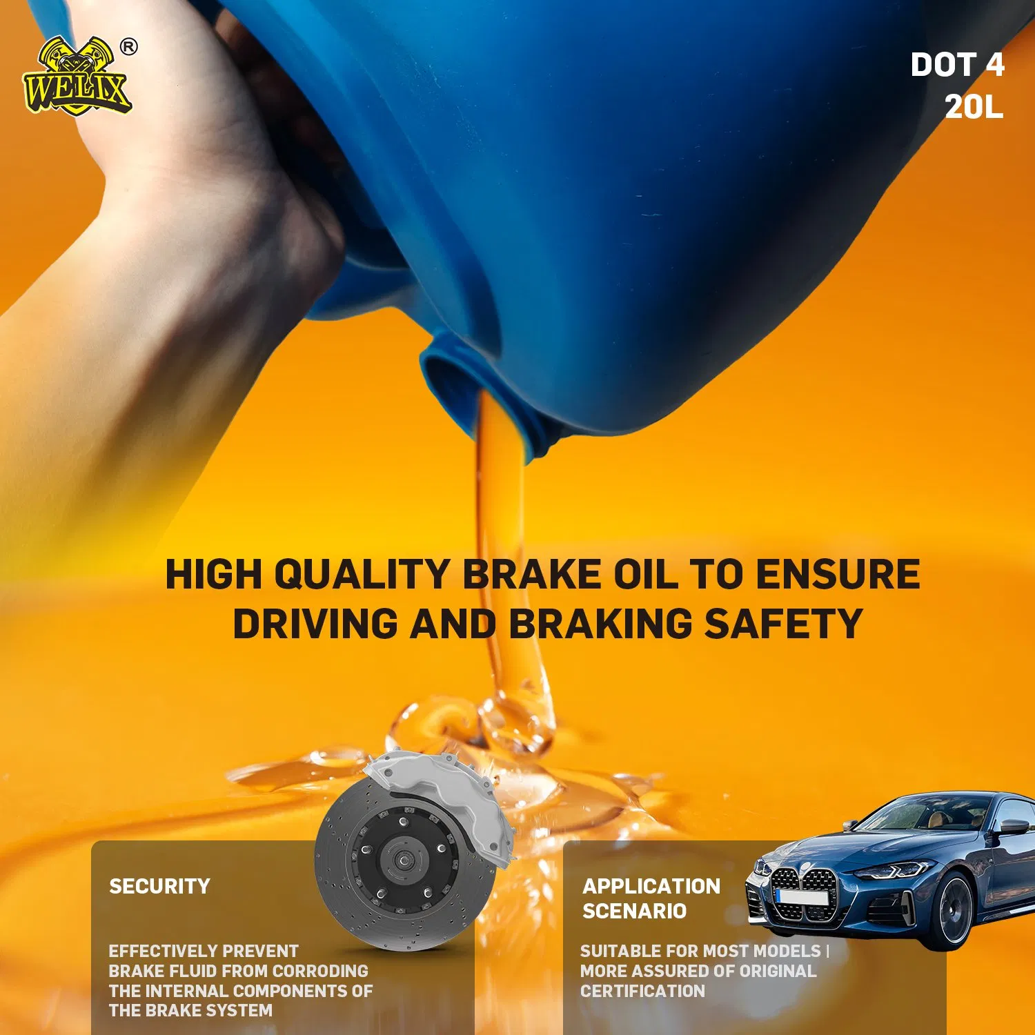 20L High Performance Clutch Fluid DOT4 Brake Fluid Car Lubricant Oil