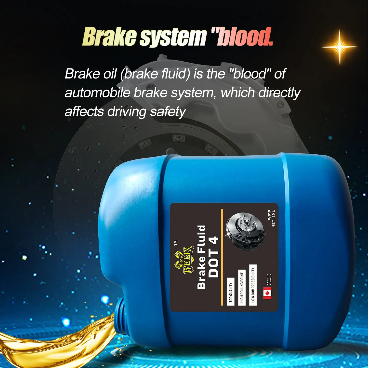 20L High Performance Clutch Fluid DOT4 Brake Fluid Car Lubricant Oil