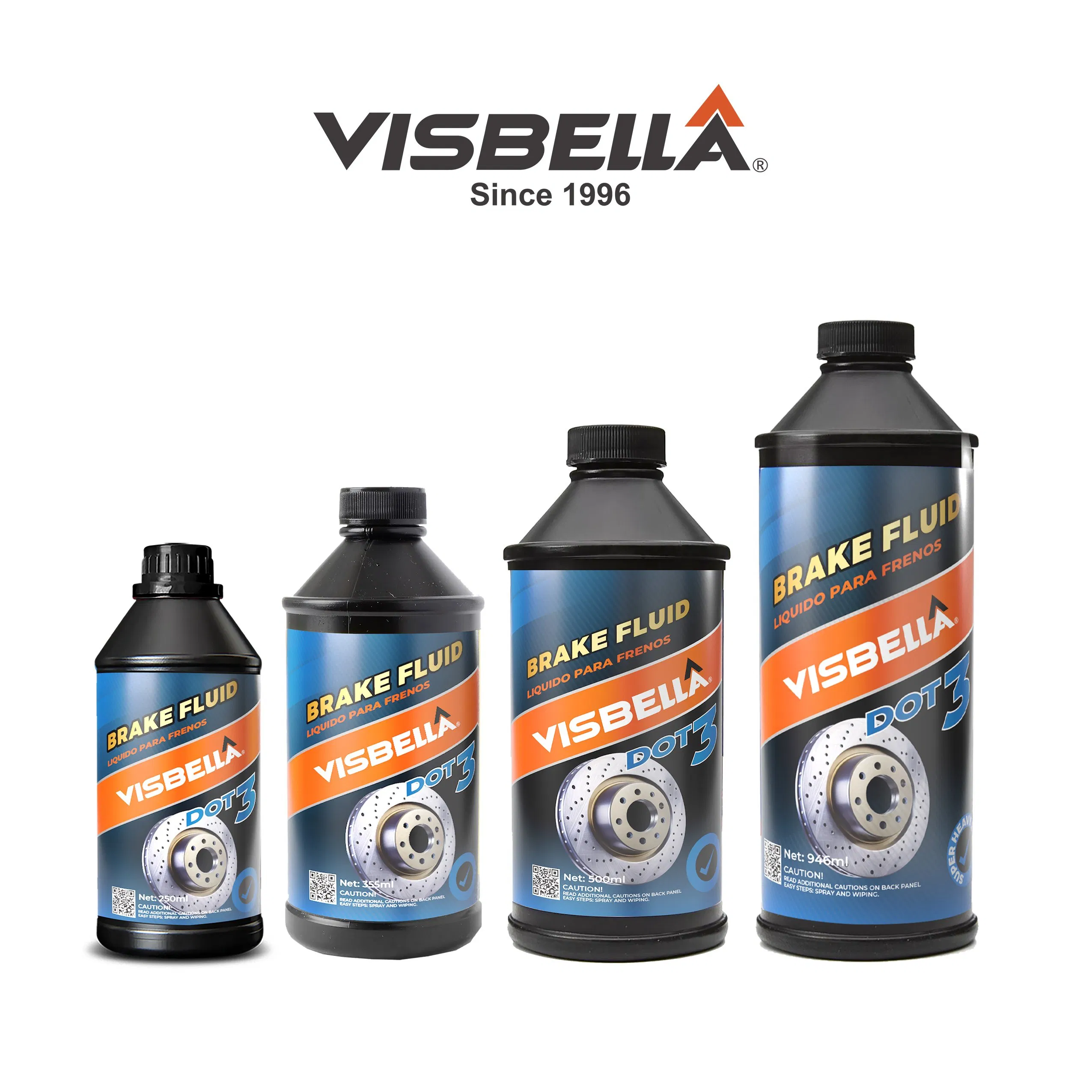 Visbella Brand Factory Supply Best DOT 3/DOT4 Brake Fluid
