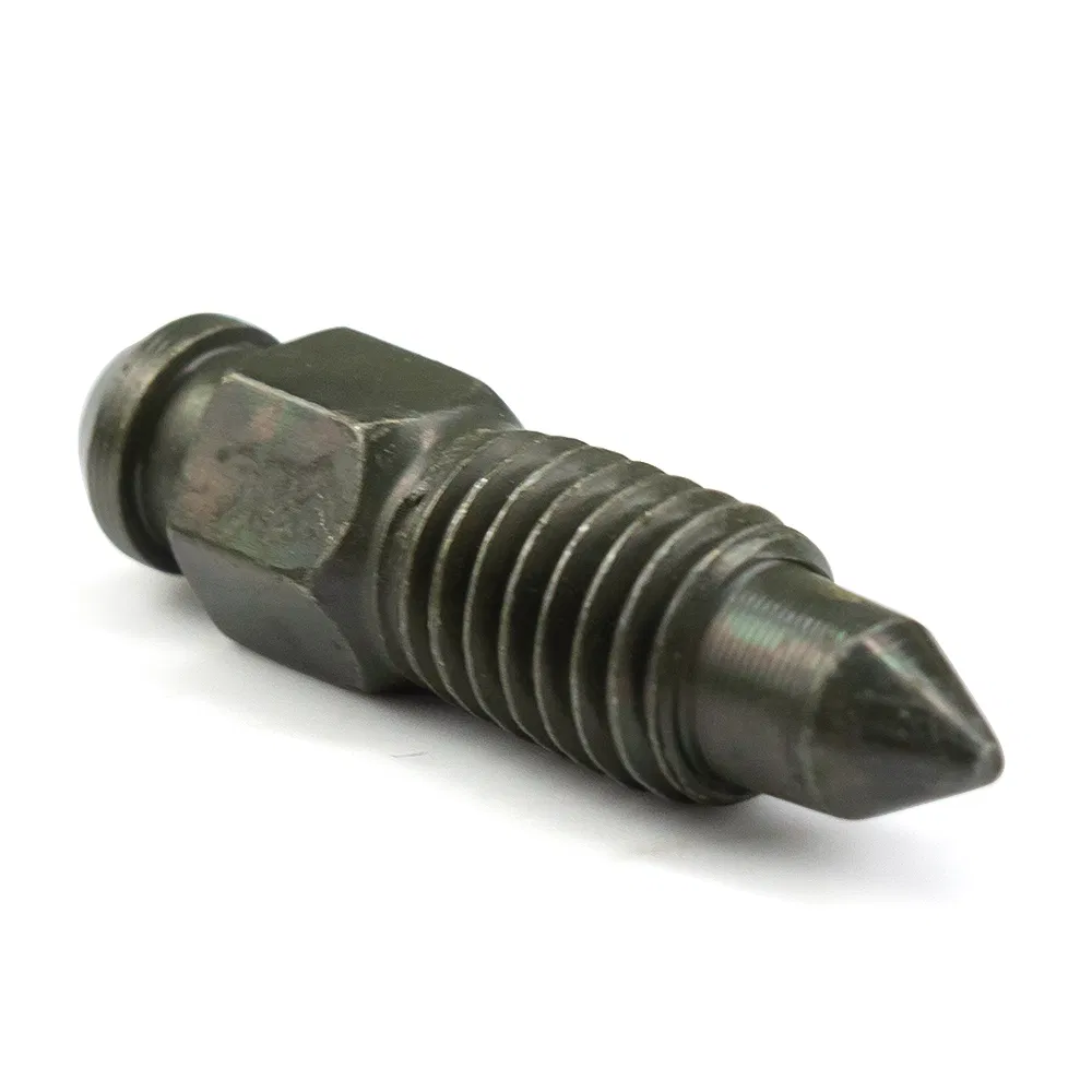 CNC Machining Parts Brake Line Bleed Nipples Fitting with Hole Bleeder Screw Bleed Screw Valve Screw Brake Screw Turned Spare Parts