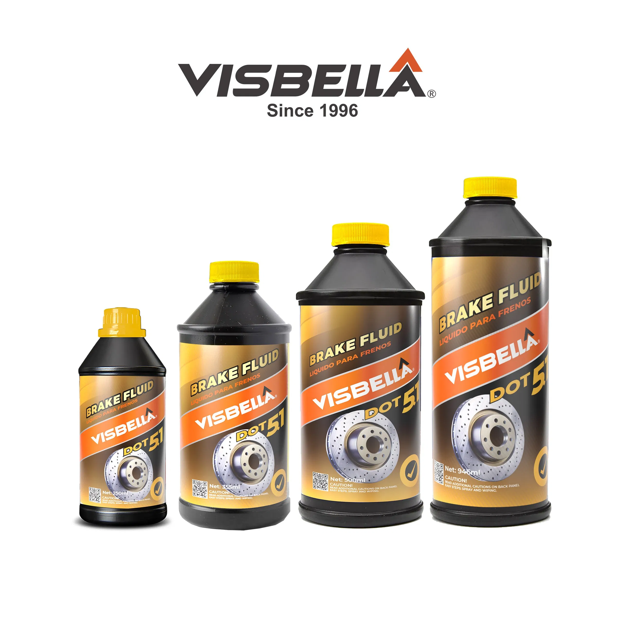 Visbella Brand Factory Supply Best DOT 3/DOT4 Brake Fluid