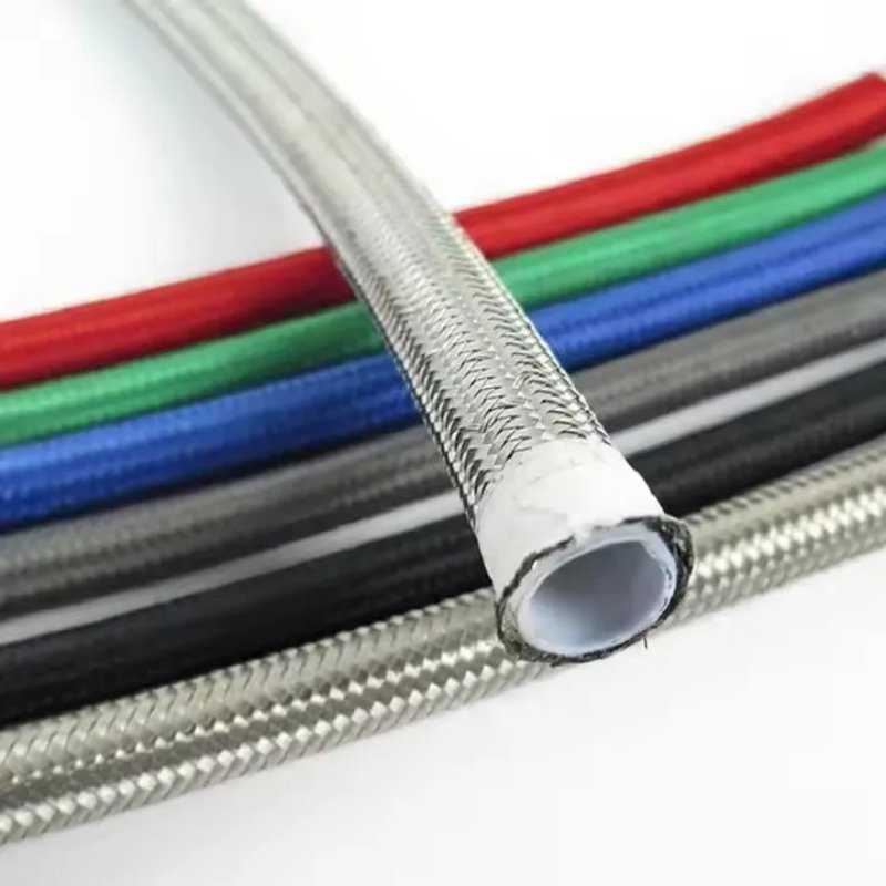 Stainless Steel Braided PTFE Brake Hose Line with PU Layer for Motorcycle