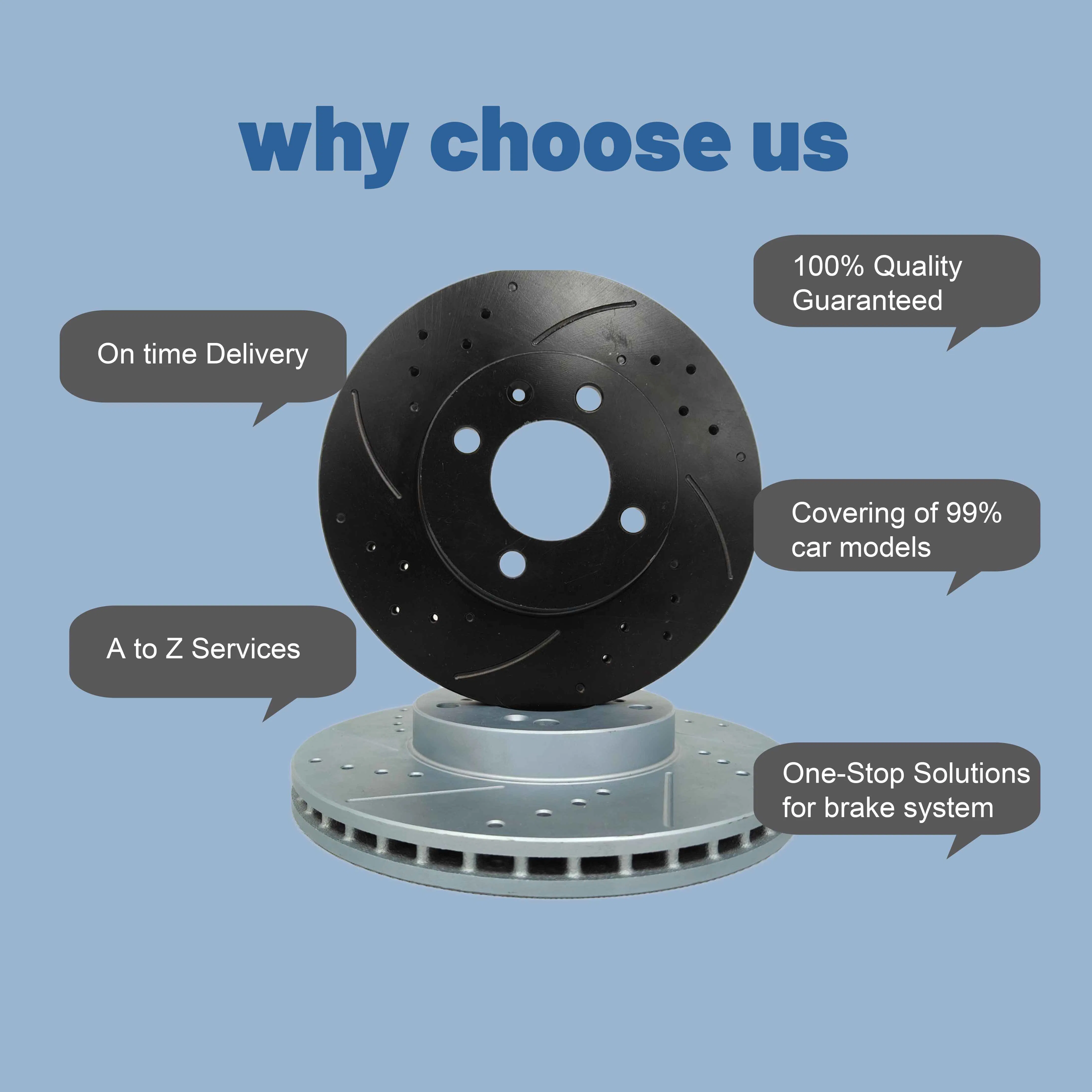 Frontech Disc Brake for Car and OE Professional Steel Brake Rotor Kit 267mm for Toyota Nissan Honda Mitsubishi Mazda Subaru Isuzu Daihatsu Japanese Car