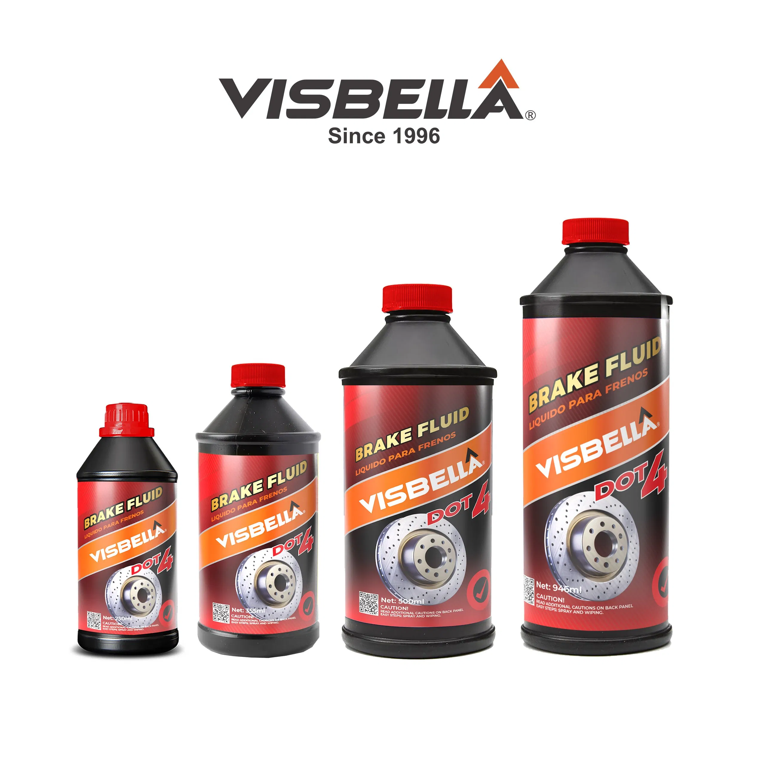 Visbella Brand Factory Supply Best DOT 3/DOT4 Brake Fluid