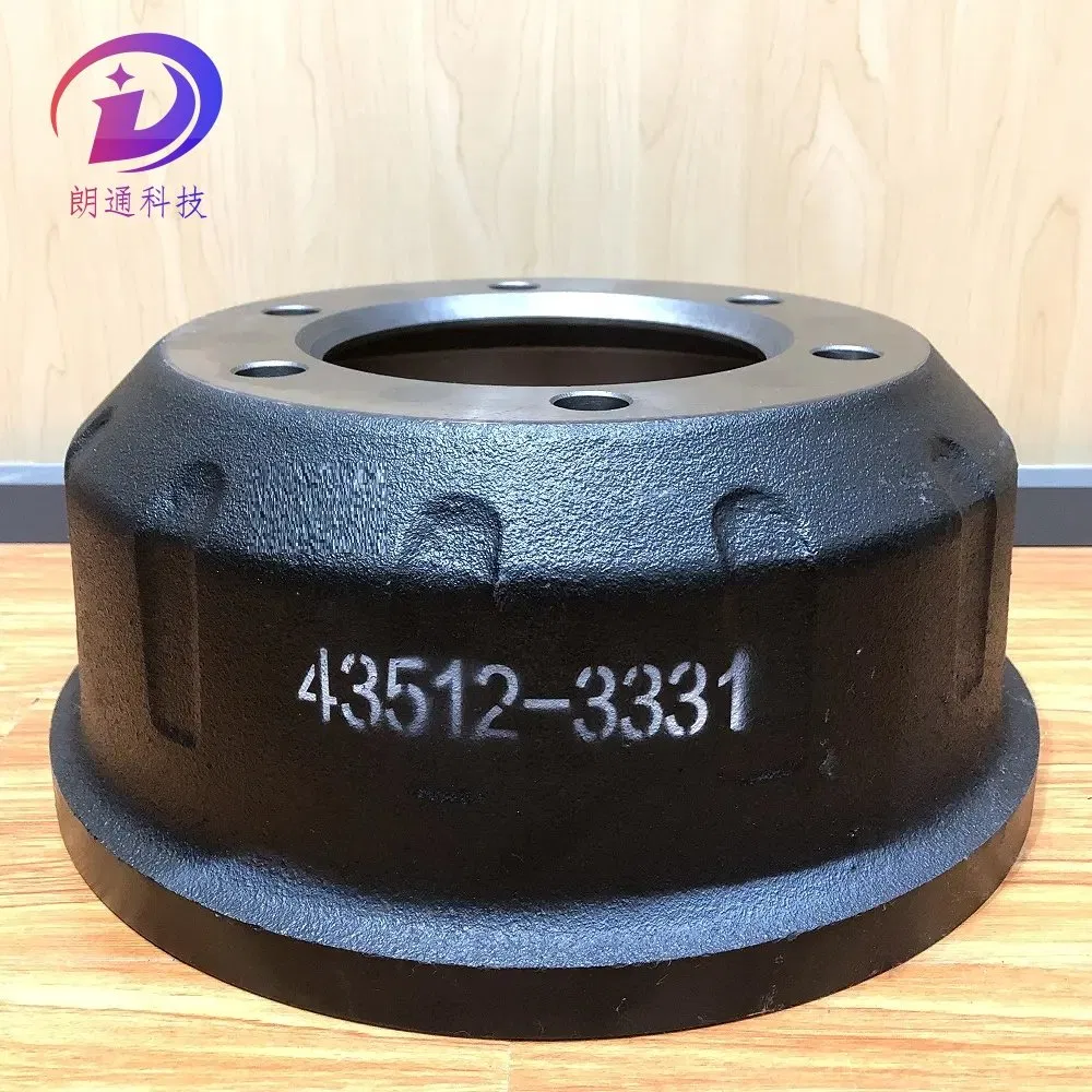 High Quality Ht250 Material Cast Iron Brake Drum for Shacman Truck OEM 43512-1023 43512-1193 43512-2240 43512-2230 43512-3331 43512-4690