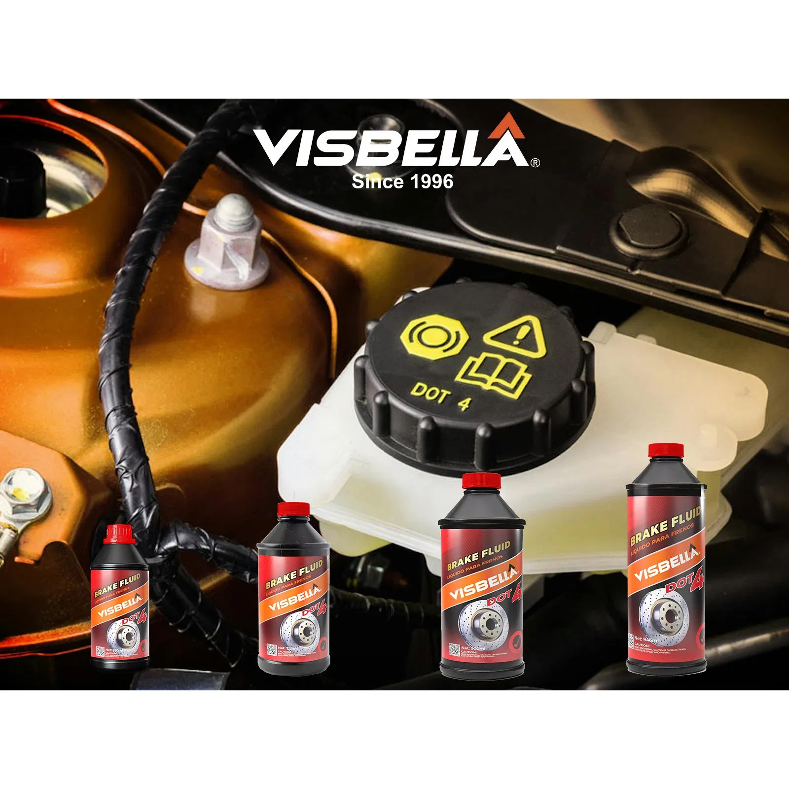 Visbella Brand Factory Supply Best DOT 3/DOT4 Brake Fluid