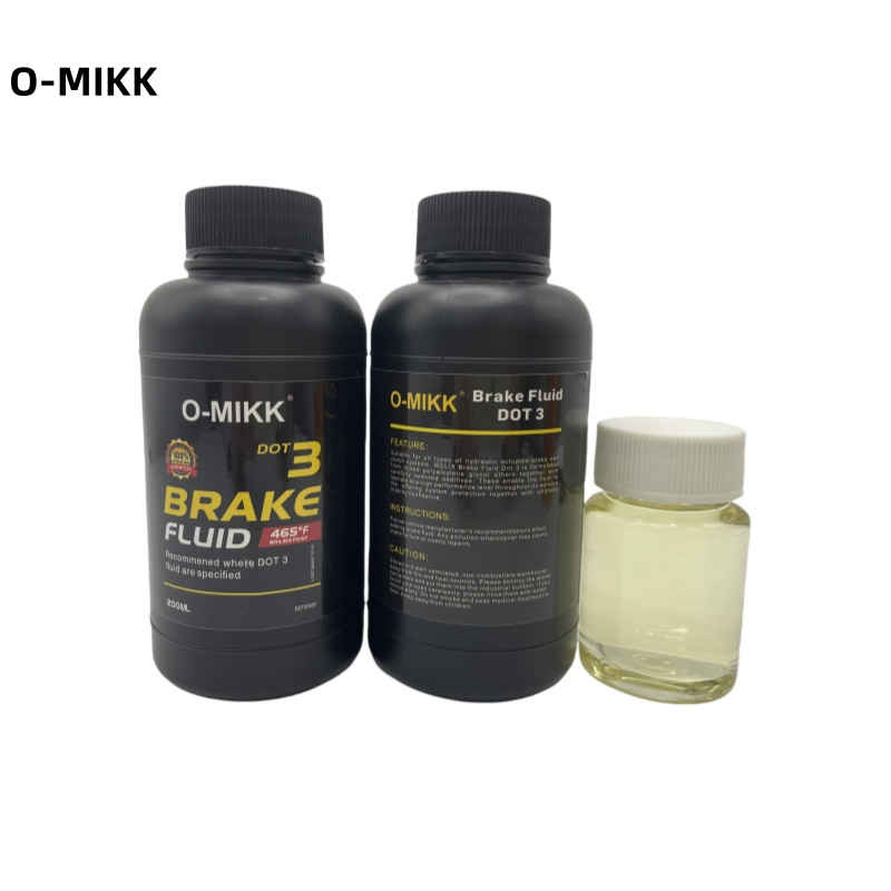 Brake Fluid DOT3 Factory Brake Fluid DOT3 Anti Corrosion Lubricant Oil in 200ml Yellow Plastic Bottle